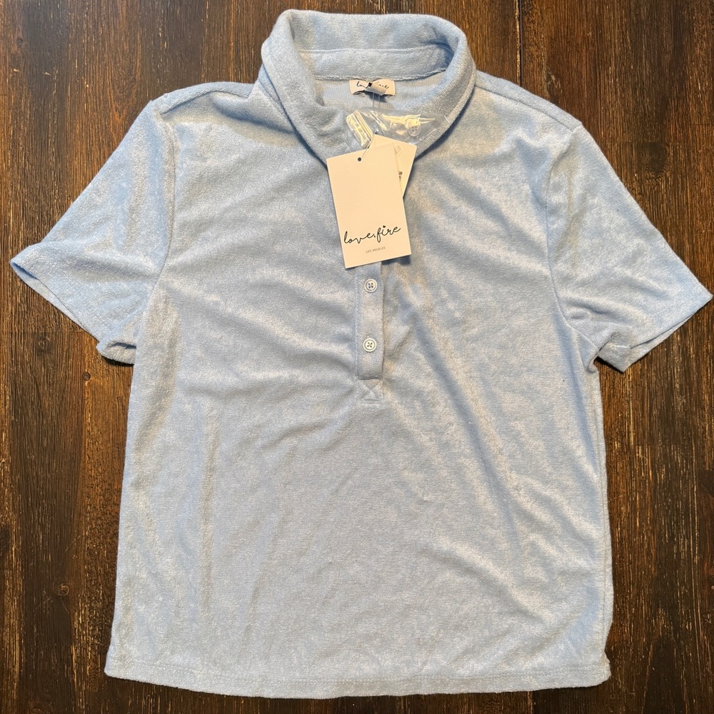 Love, Fire Sky Blue Knit Top